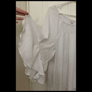 Cato | White Flowy Top with Bell sleeves 26/28W